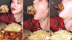 이 먹방 유튜버의 ‘한입만’은 누리꾼들에게 존경심을 불러일으켰다 (영상)