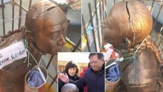 “시민들이 이마 때리고 간다” 설치된 지 2주 만에 머리 깨진 ‘전두환 동상’ 근황