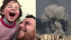집밖에 폭탄 터지자 “까르르” 웃는 세 살배기 아기의 가슴 아픈 ‘놀이’ (영상)