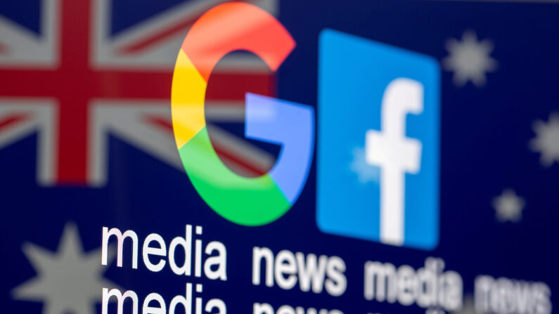 호주 국기와 구글·페이스북 로고. | 로이터=연합