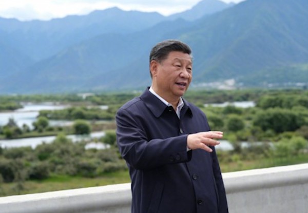 중국 티베트 자치구 린즈시의 니양허를 찾은 시진핑 2021.7.21 | 웨이보