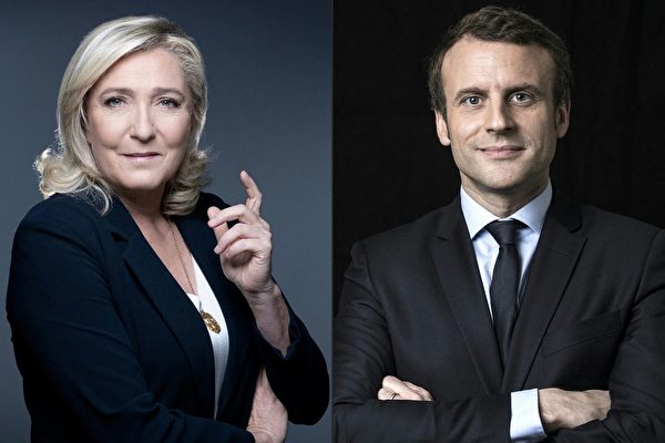 프랑스 대선에 출마한 마린 르펜 국민연합 후보(좌)와 에마뉘엘 마크롱 프랑스 대통령(우) | AFP/연합