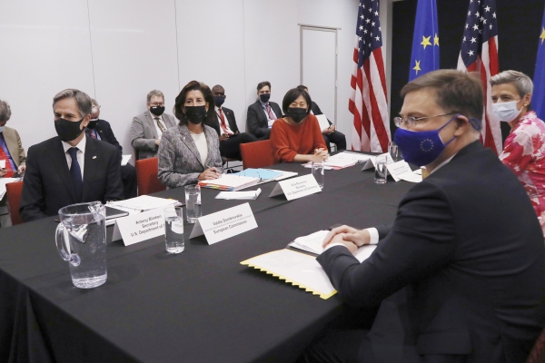 지난해 9월 미국 피츠버그에서 미-유럽연합(EU) 무역기술위원회 제1차 회의 | 연합