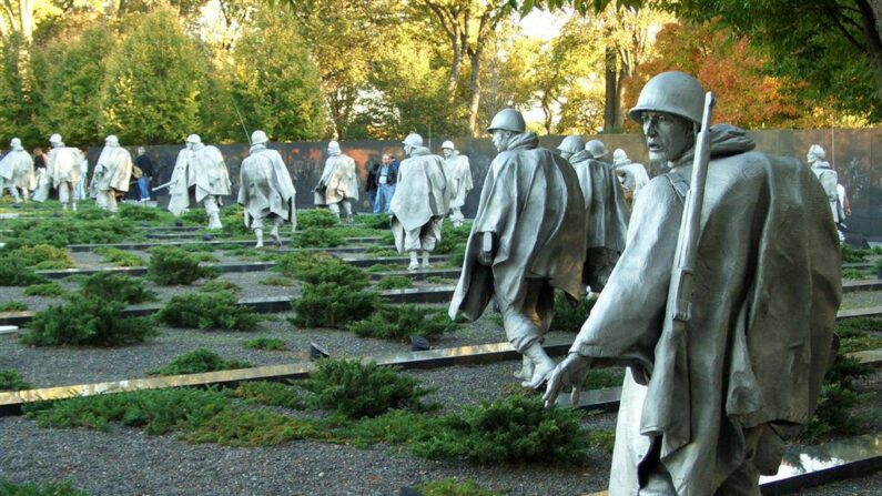 미국 워싱턴D.C  한국전 참전 용사 기념비.