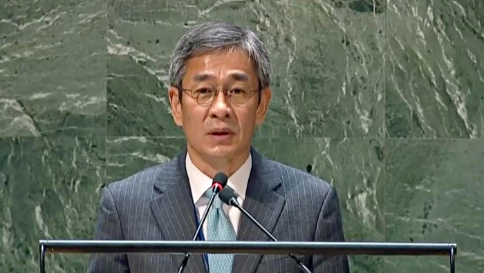 제10차 NPT 평가회의서 연설하는 함상욱 외교부 다자외교조정관 | 연합뉴스