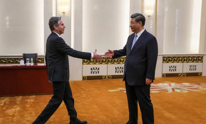 지난 6월 19일(현지 시간) 중국 베이징에서 토니 블링컨 미국 국무장관이 시진핑 중국 국가주석과 만났다.｜Leah Millis/Pool/AFP via Getty Images/연합뉴스