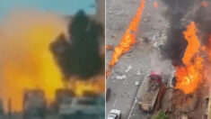 중국 허베이서 가스관 폭발로 도로 불바다…사상자 4명