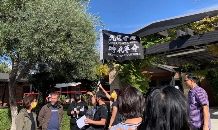 미국 캘리포니아에서 열린 홍콩 자유 촉구 집회에 참석한 사람들｜Cynthia Cai/에포크타임스