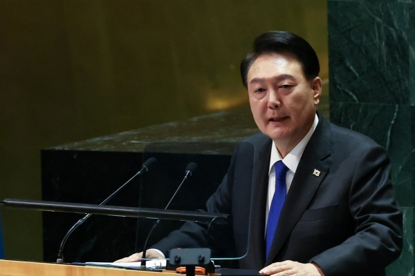 尹, 유엔총회 연설 "러-북 군사거래, 한국 겨냥한 도발…좌시 않겠다”