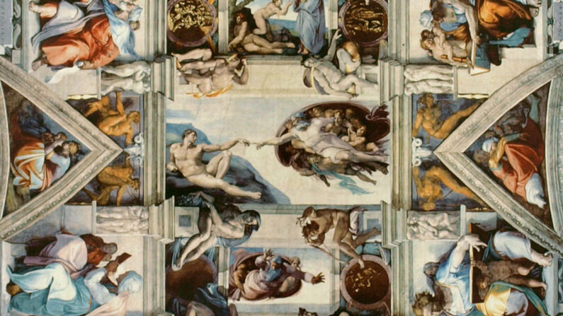 ‘시스티나 성당 천장화’(1508~1512)의 일부, 미켈란젤로. 프레스코화, 시스티나 성당, 바티칸 | 공개 도메인
