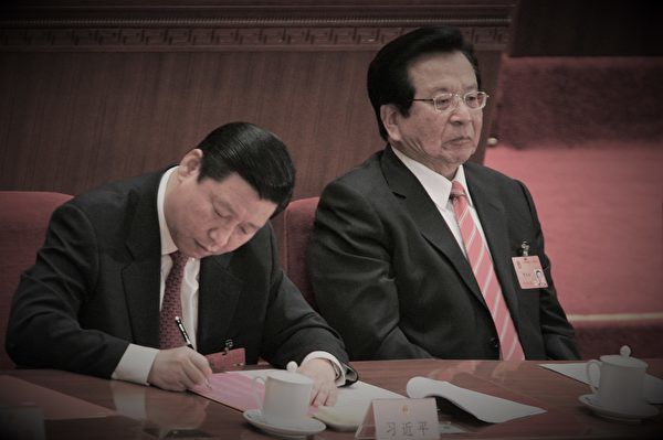 2008년 3월 15일, 쩡칭훙(曾慶紅)과 시진핑(習近平)이 중국 공산당 양회에 참석하고 있다. | Feng Li/Getty Images