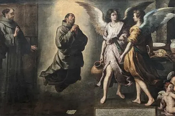 ‘천사들의 주방’(1646)의 세부, 바르톨로메 에스테반 무리요. 캔버스에 오일, 180x450cm. 프랑스 루브르 박물관 | 공개 도메인