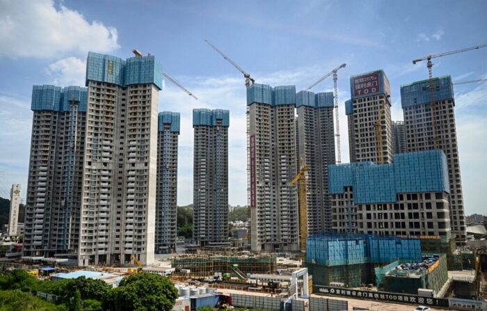 2022년 7월 13일, 중국 광둥성 둥관시에 중국 부동산 개발업체 폴리그룹이 건설하고 있는 주택 단지의 모습 | Jade Gao/AFP via Getty Images/연합뉴스