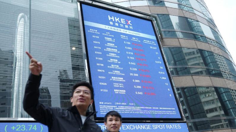 홍콩 증권거래소 앞 시황판 | 
자료사진=로이터/연합