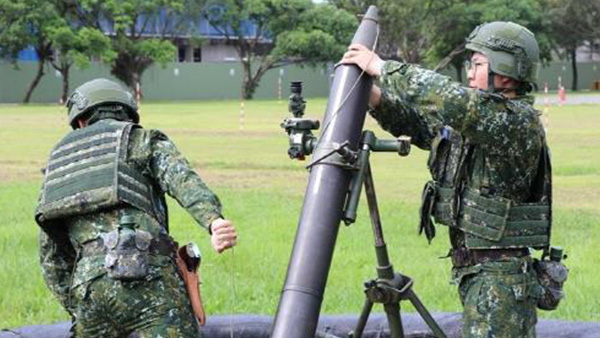 대만 예비군의 120mm 박격포 사격 훈련 | 대만 청년일보 캡처=연합