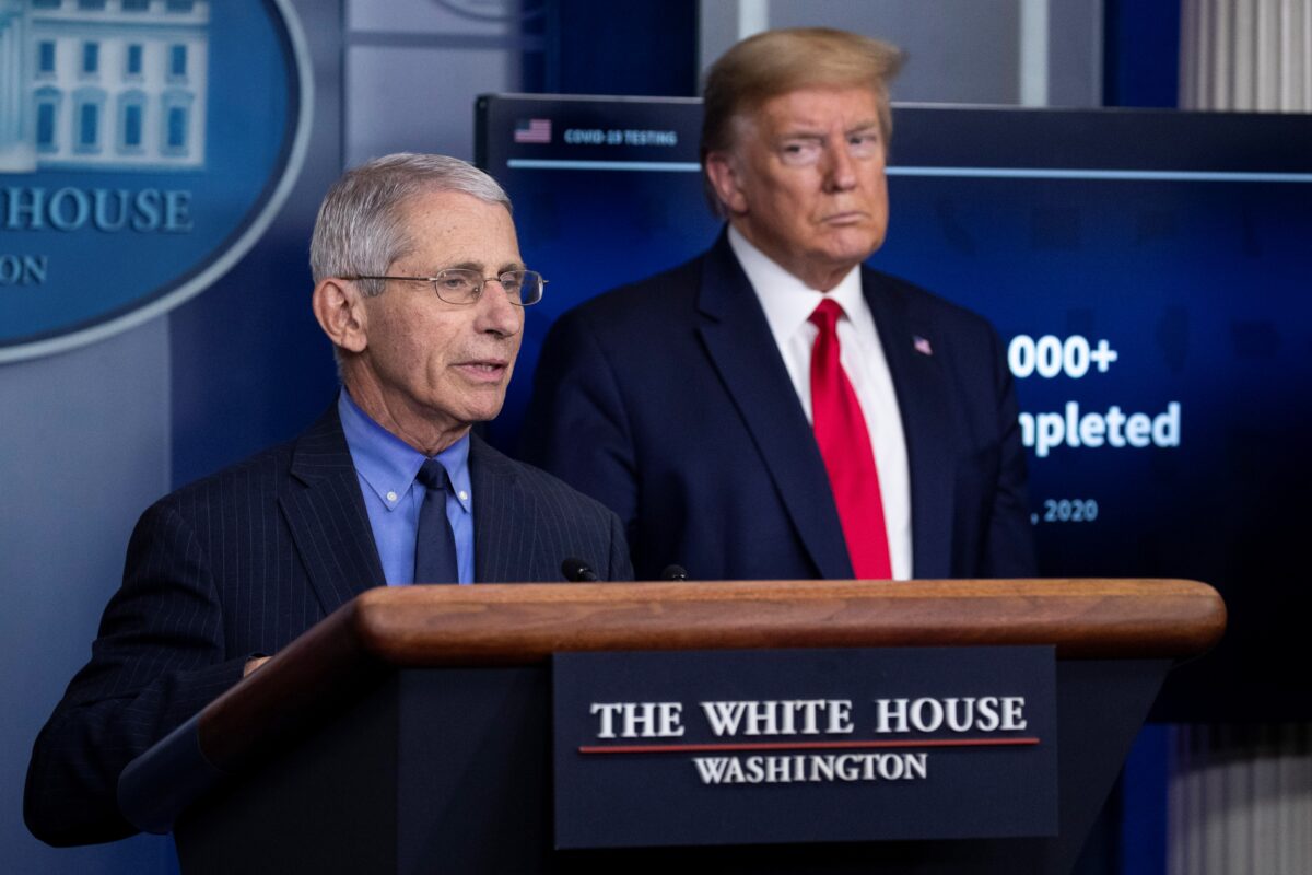 Dr. Anthony Fauci and President Donald Trump