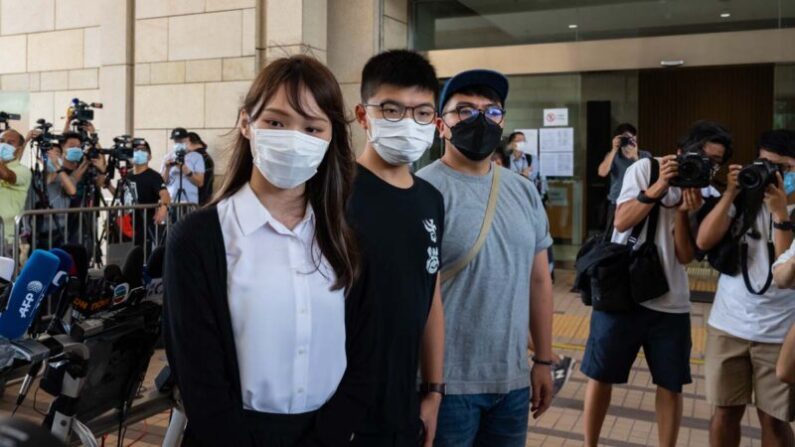홍콩 민주화 시위를 주도한 아그네스 차우(周庭·23), 조슈아 웡(黃之鋒·24), 이반 램(林朗彦·26) (왼쪽부터) |  Billy H.C. Kwok/Getty Images