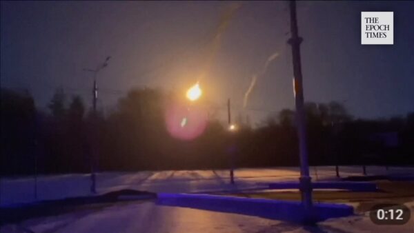 Fireball above Kharkiv in Ukraine